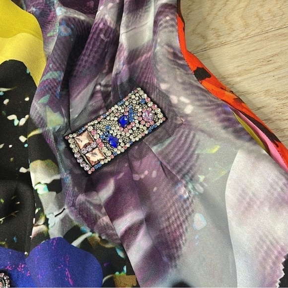 Zara Jewel Puffy Sleeve Limited Mini Dress Retro Y2K 80's 90's Barbiecore Rare* - Picture 5 of 10